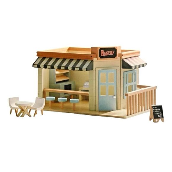 New Hearth & Hand with Magnolia Kid’s Wooden Wood 8 Pc Bakery Bake Shop Set - Picture 1 of 7
